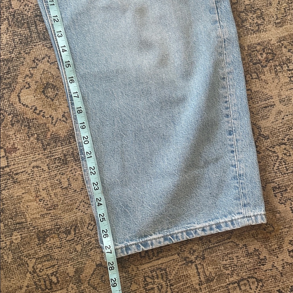 Mango Tie Waist Wide leg jeans Light Blue Denim with Zip Fly size 6 - Picture 7 of 12